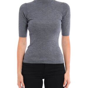THEORY Leenda Gray Turtleneck Mock Sweater sz MEDIUM M